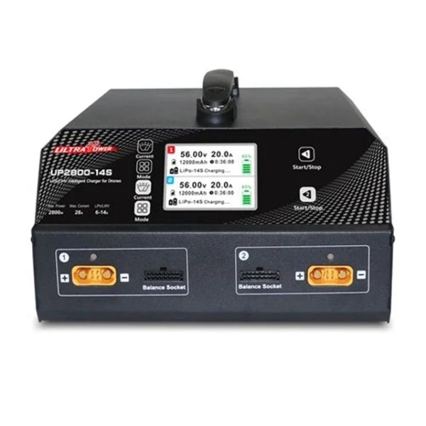 Ultra Power UP2800 6S-14S 2X1400W 28A LiPo/LiHV/Intelligent Battery Balance Charger for Agriculture Drone DIY